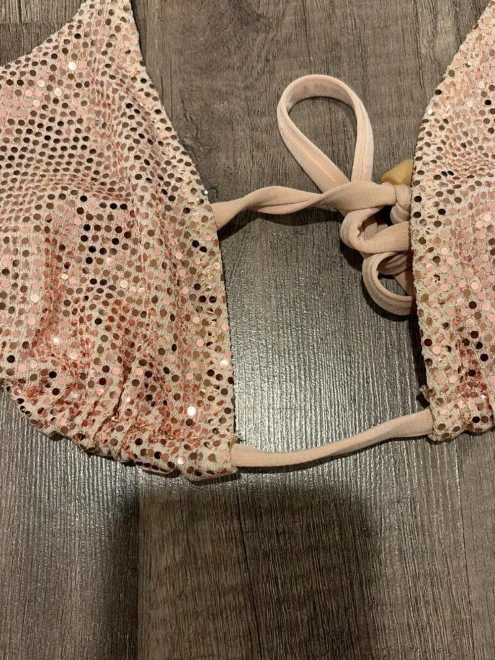 Skims Gold Sequin Bikini